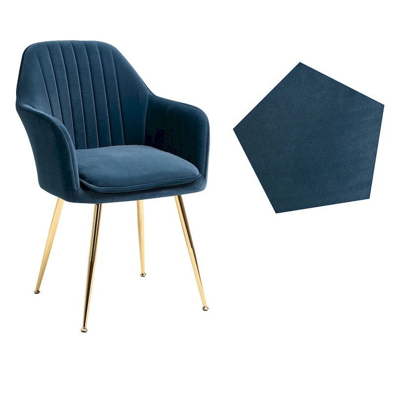 AVAWING Upholstered Dining Chair (Set of 6) Velvet Accent Arm Chair