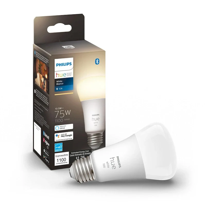 Philips Hue 1-pack E26 Smart LED Bulbs, White