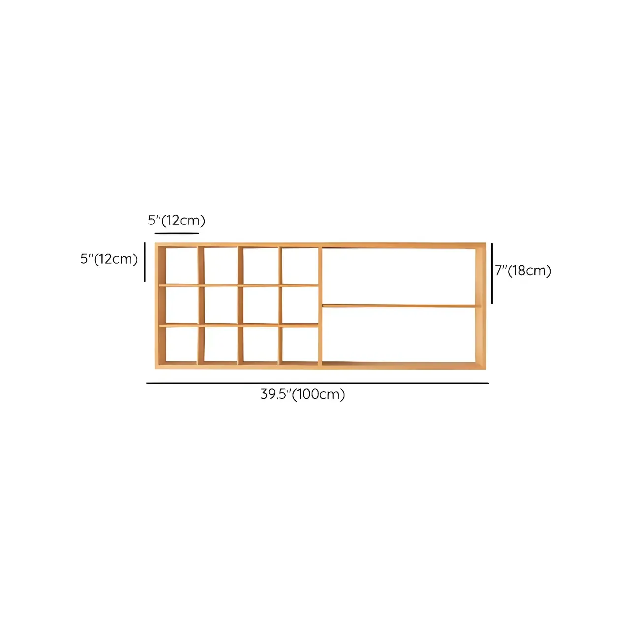 Rectangular Wood Wall-Mounted Open China Cabinet