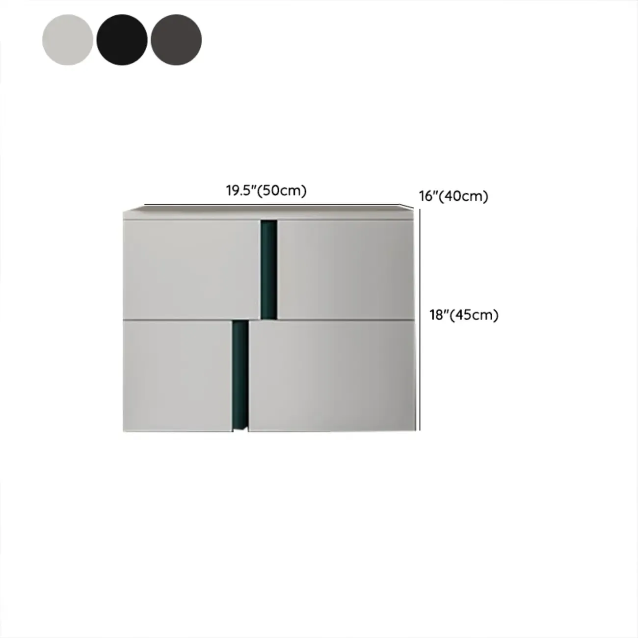 Modern Handle Free Brown Wood 2-Drawer Nightstand