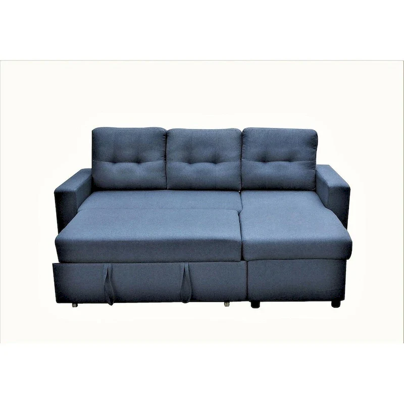 US Pride Furniture 79.92 inch Convertible L-Shaped Sectional Sleeper Sofa Bed Stylish Apartment Furniture