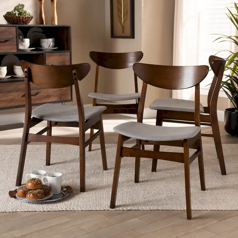 Parlin Mid-Century Modern Transitional 4-Piece Dining Chair Set