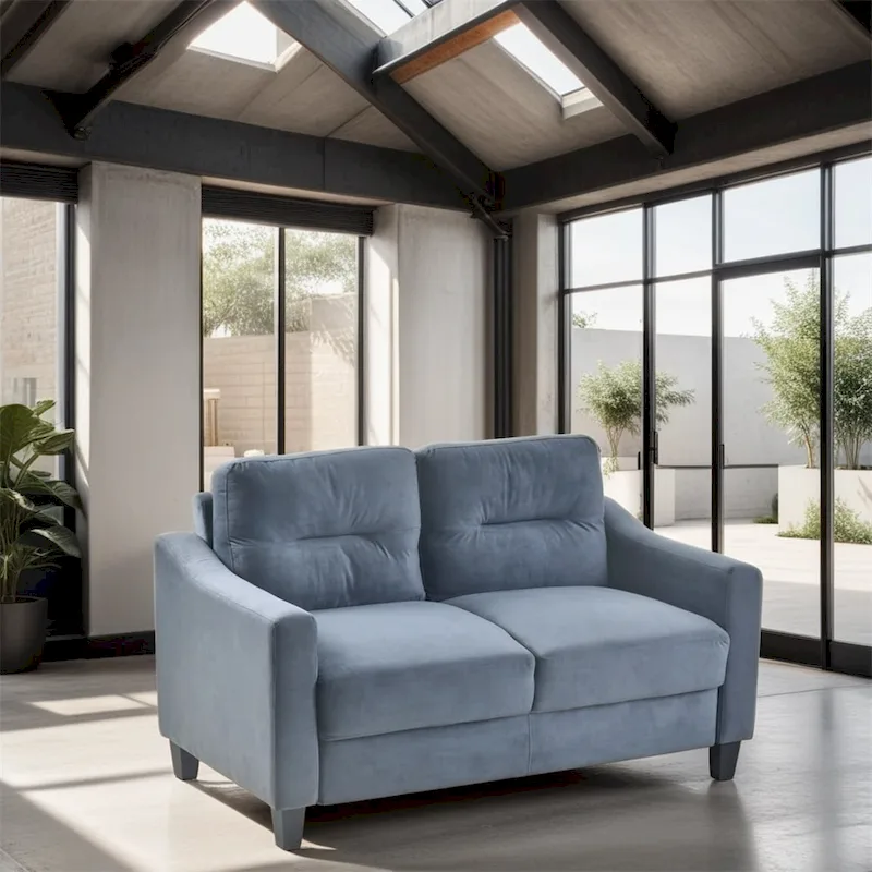 Fabric Sofa with Wood Frame and Legs