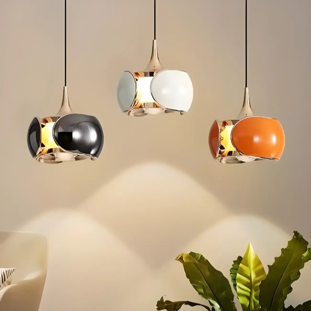 Modern Metal Glass Adjustable Pendant Light for Kitchen