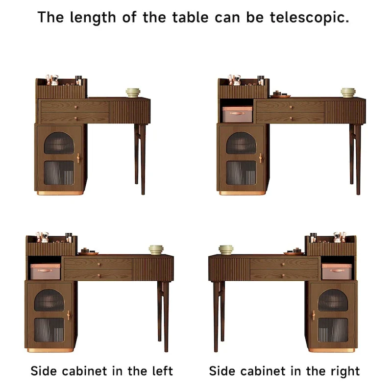 JASIWAY Vanity Makeup Table with 3 Drawers