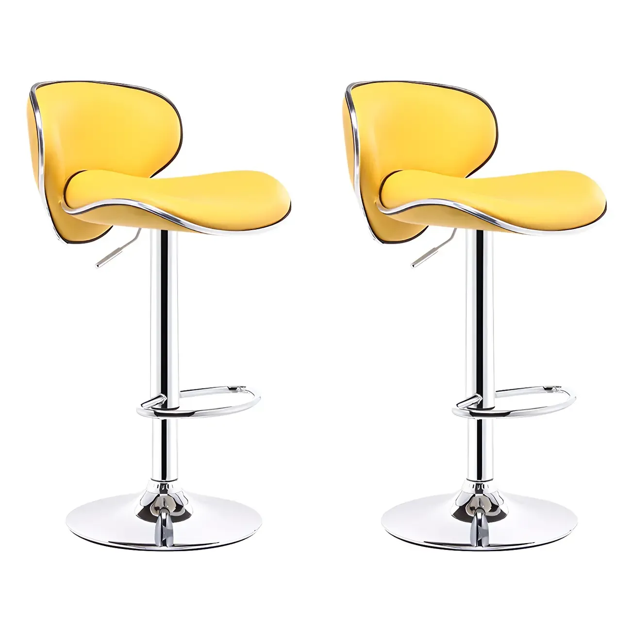 360° Swivel Faux Leather Bar Stools Adjustable Height Bucket Seat