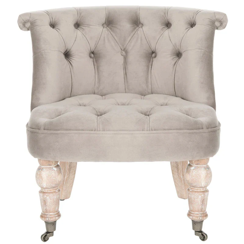 SAFAVIEH Shanell Natural Cream Tufted Chair - 26.4 x 24.2 x 27