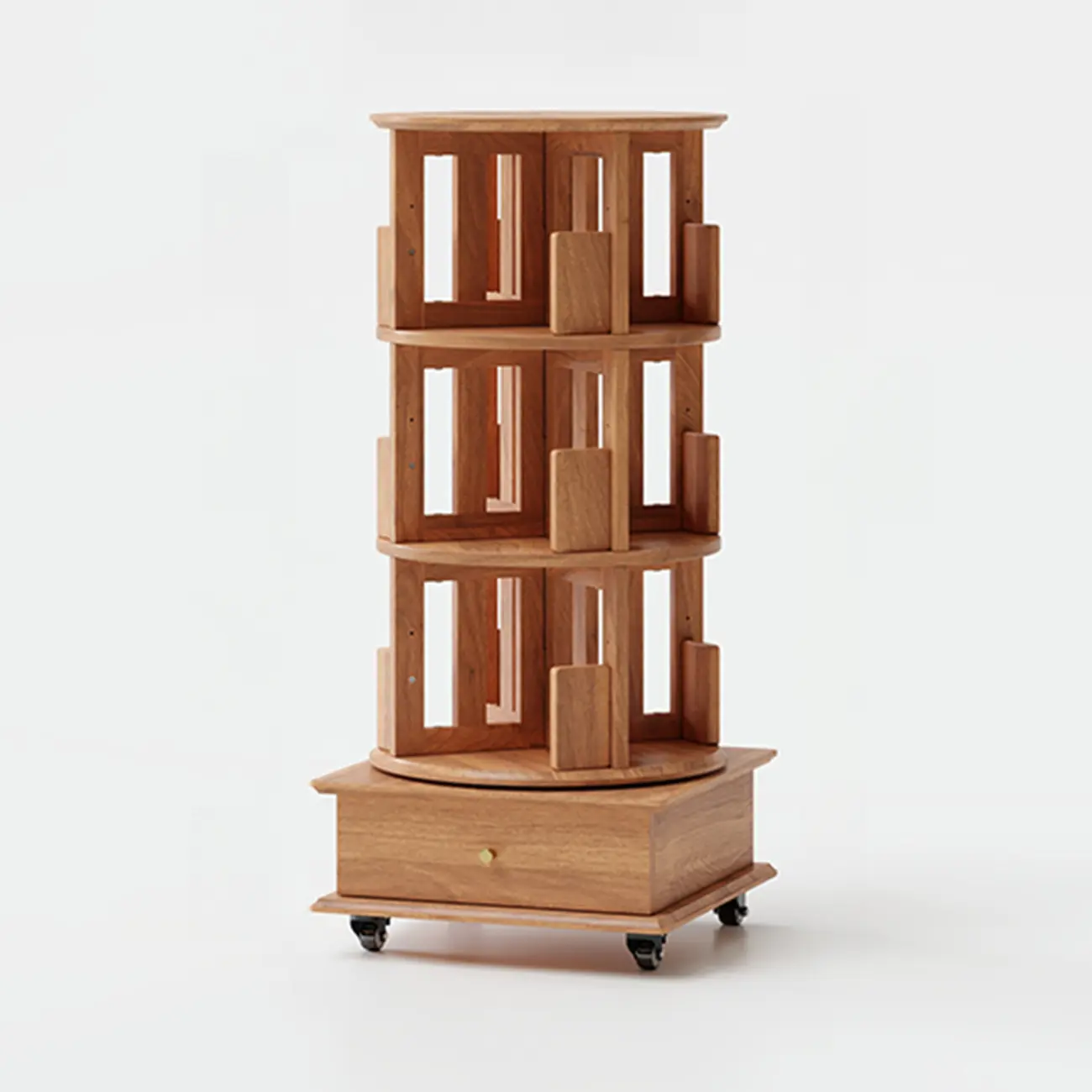 Wooden Vertical Narrow Rotating Bookcase