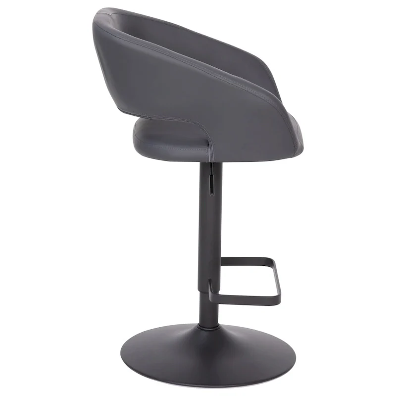 Modern Upholstered Adjustable Height Swivel Barstool with Footrest