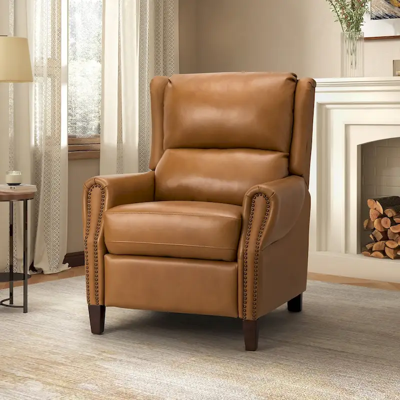 Alicia 32.68 Wide Genuine Leather Manual Recliner