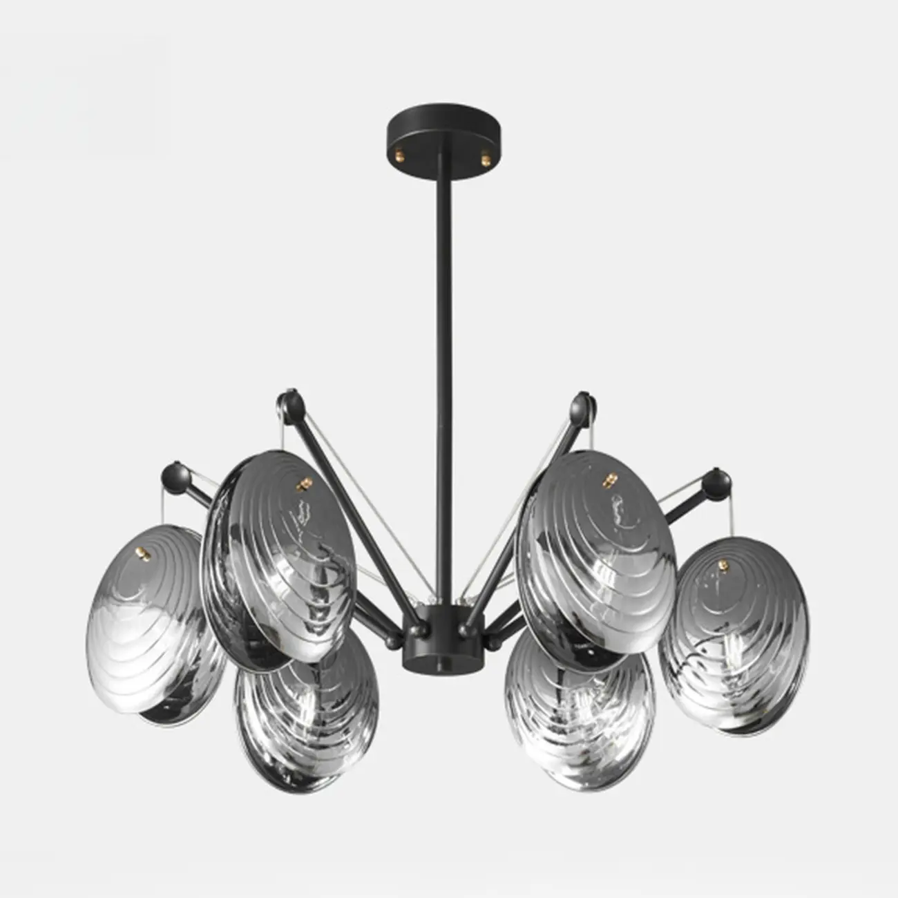 Modern Gray Metal Silver Shell Adjustable Chandeliers