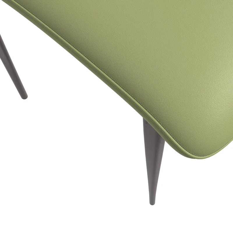 Dining Chair - Black Leather - Metal Legs