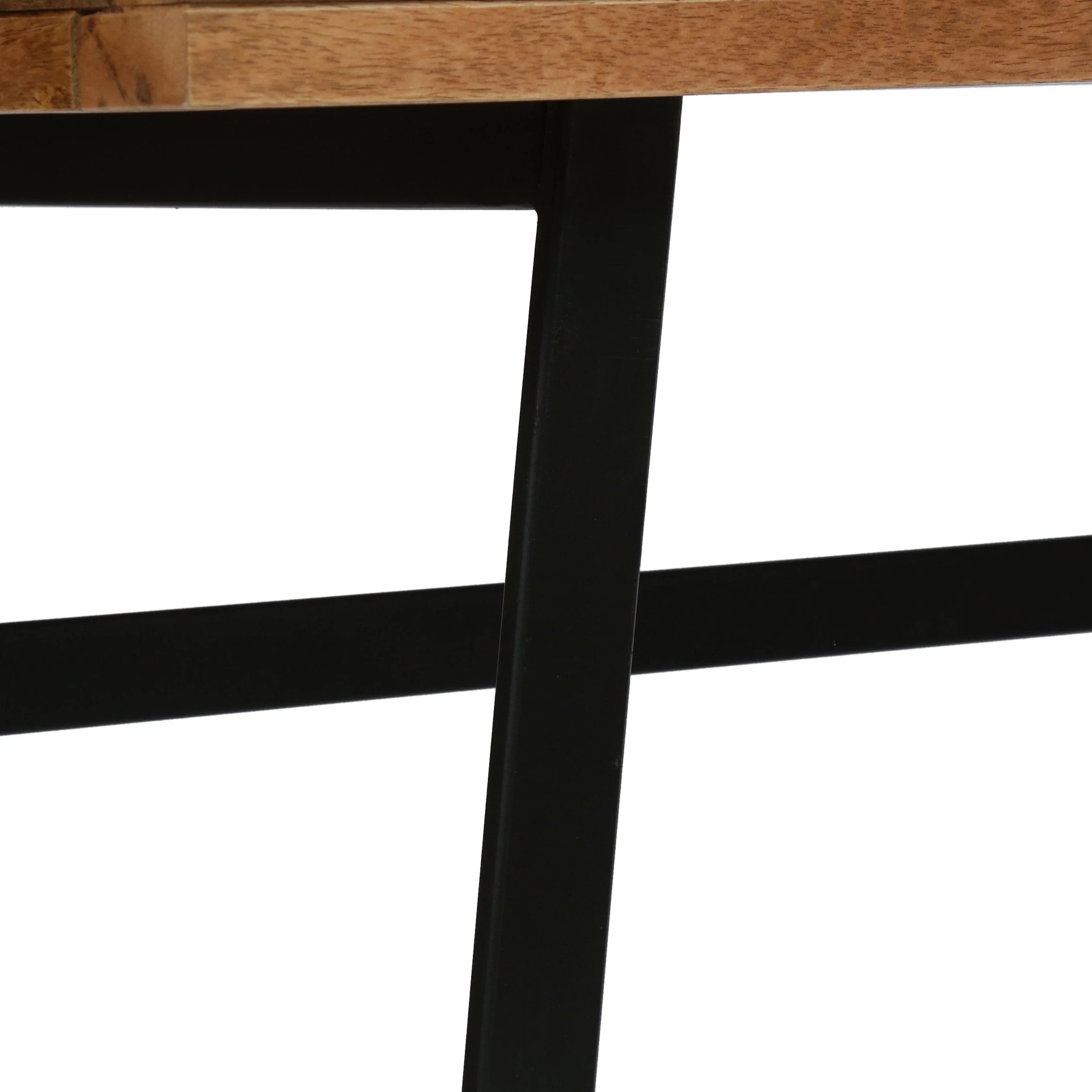 Modern Industrial Handcrafted Acacia Wood Desk, Natural and Black - NH464413