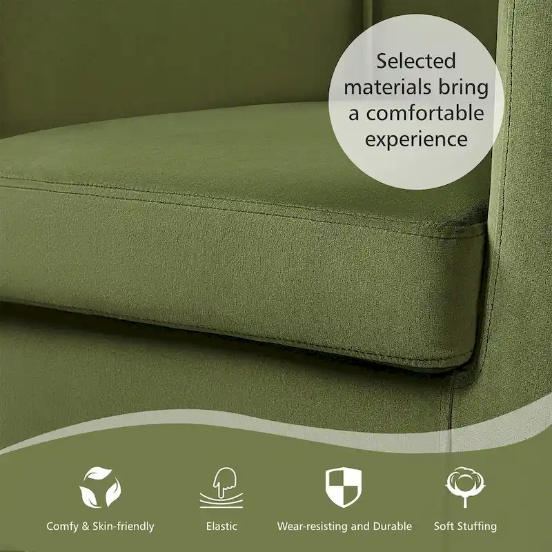 Modern Barrel-shaped Chair Upholstered Velvet Club Chair