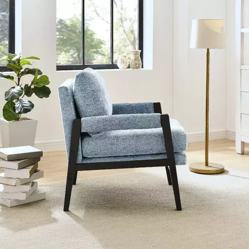 Roundhill Furniture Kelly Mid-Century Modern Chenille Upholstered Accent Armchair