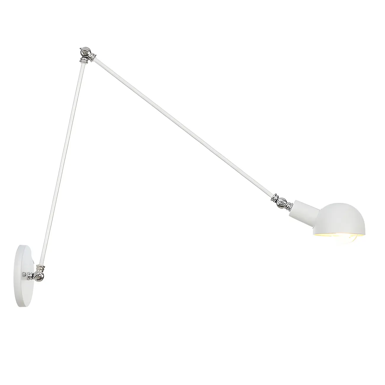 Gold and White Dome Swing Arm Wall Light