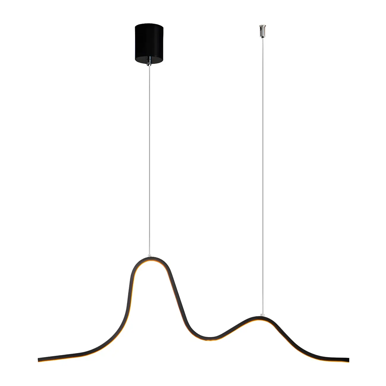 Artistic Black Linear Adjustable Island Pendant Light