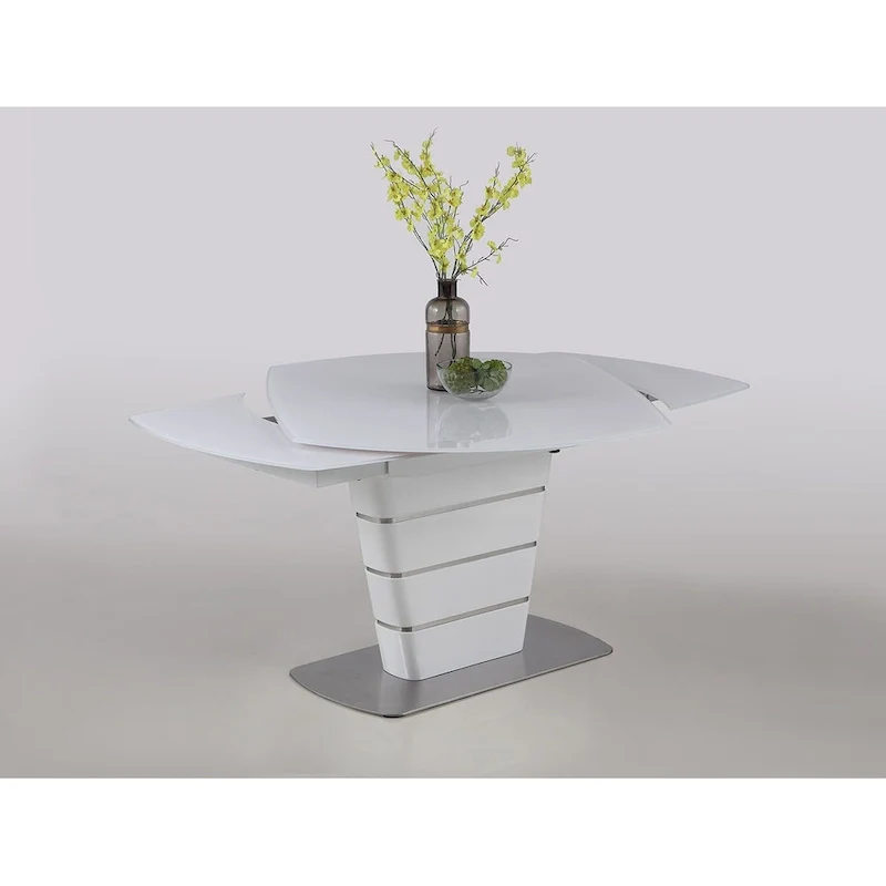 White Starphire Glass 5-Piece Dining Set - Modern Style
