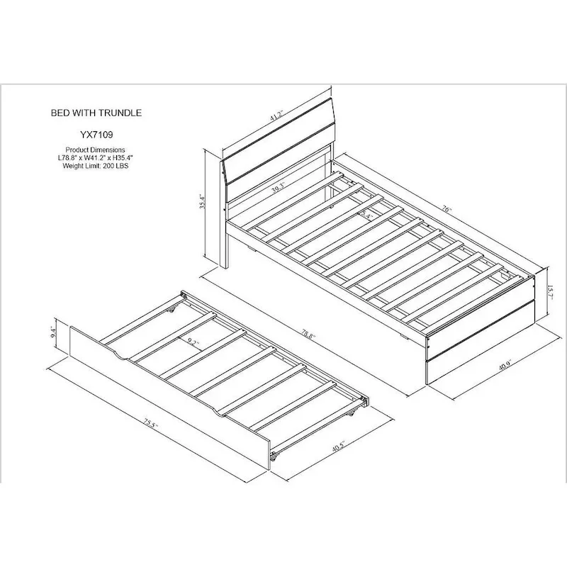 Modern Twin Bed Frame With Trundle