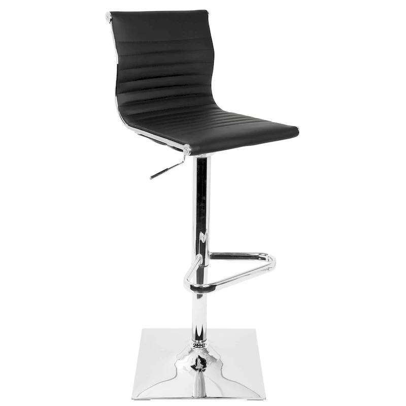 Tower Master Contemporary Adjustable Bar Stool in Faux Leather - N/A
