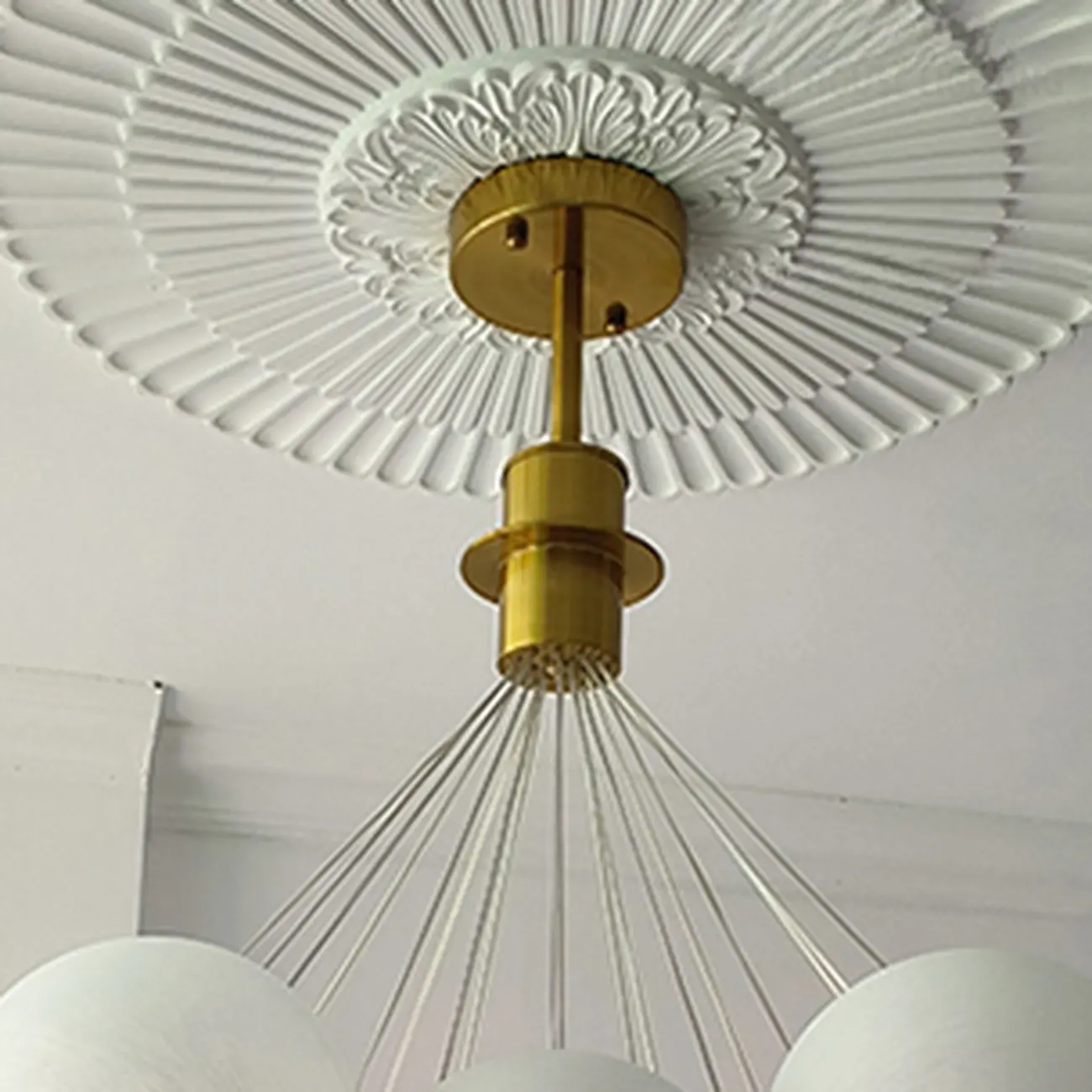 White Matte Glass Shade Multi Globe Light Chandelier