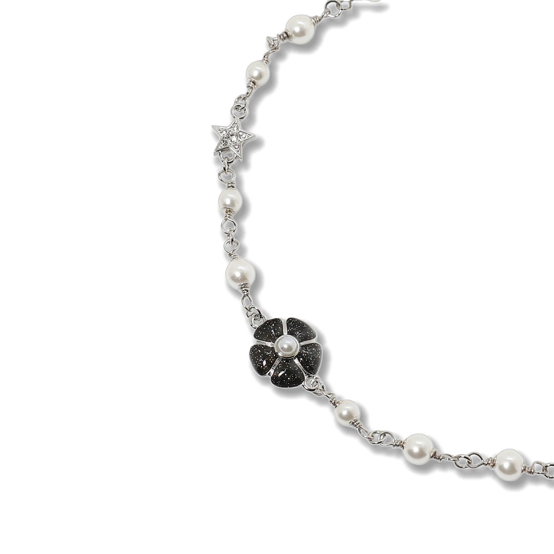 CCN237 Chanel enamel camellia choker necklace - ccjewelryacc