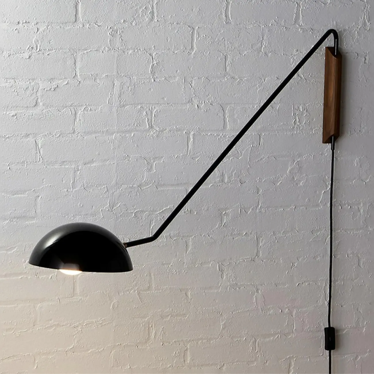 Modern Adjustable Iron Wall Mount Lamp with Dome Shade