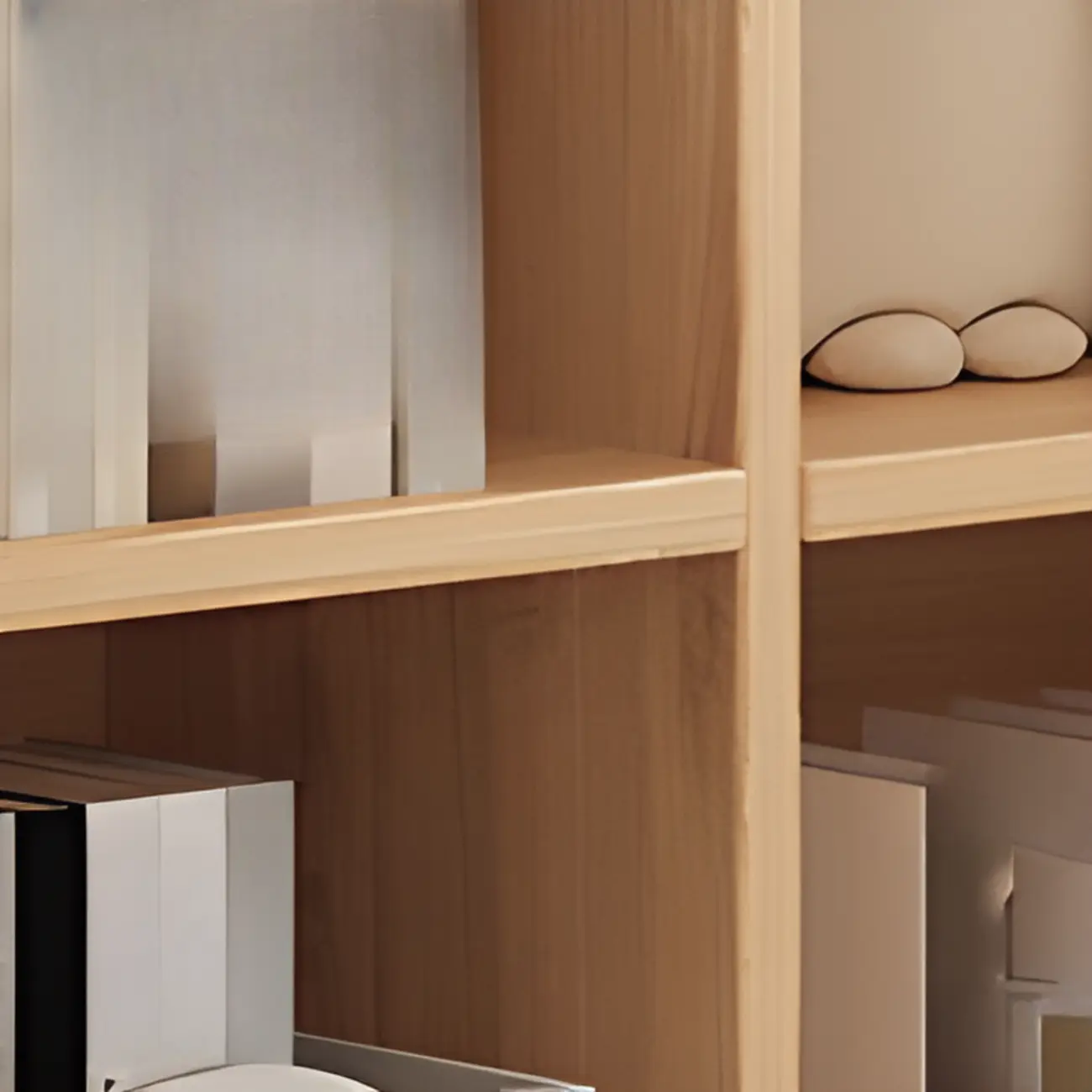 Modern Modular Rectangular Lateral Pine Wood Bookcase