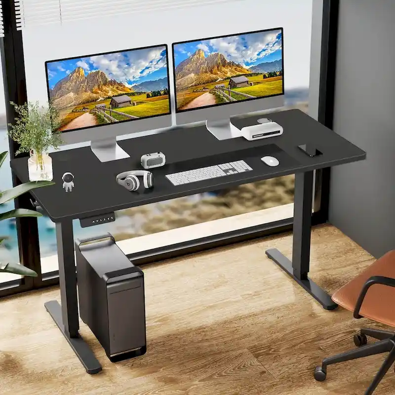 Electric Height Adjustable Standing Desk,Sit to Stand Ergonomic Computer Desk, 55 x 24
