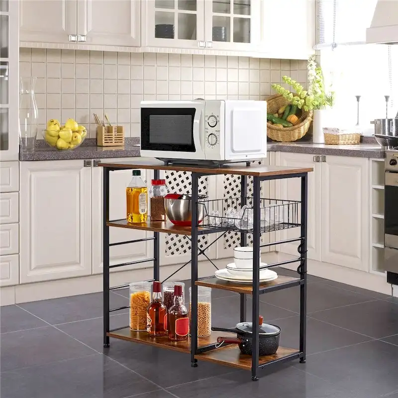 Yaheetech Metal Frame Baker's Rack Kitchen Island Storage Shelf