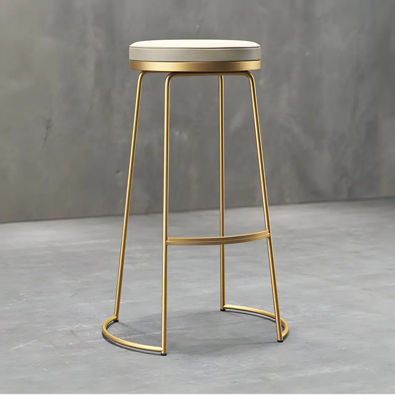 Industrial Metal Leather Seat Bar Stools Counter Height