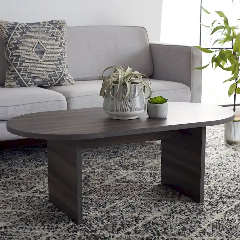 SAFAVIEH Gulzada Modern Oval Coffee Table - 47 In. W x 24 In. D x 18 In. H - 47Wx24Dx18H