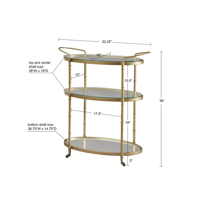 Madison Park Signature Lauren Bar Cart