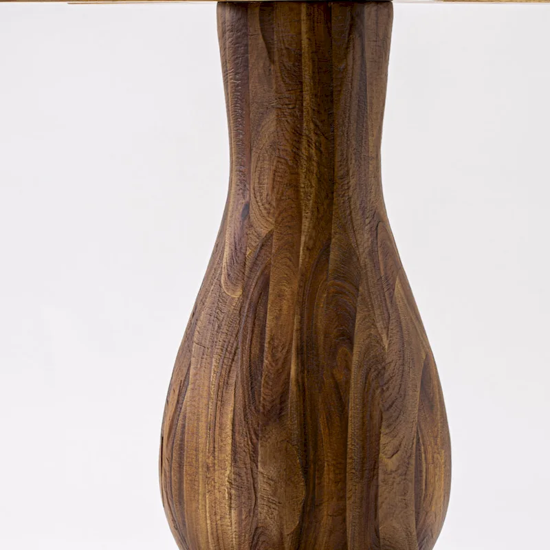 Distressed Jacobean / Antique Walnut Round Pedestal Dining Table – Seats up to 6