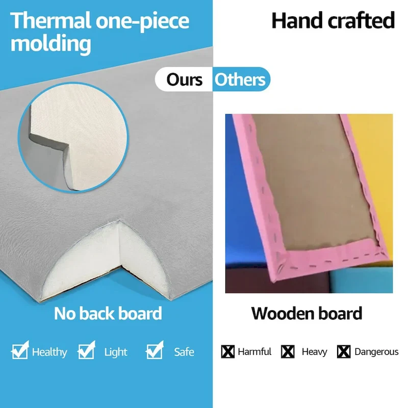 Art3d 9.84 x 23.62 Peel and Stick Headboard,Pack of 12, 3D Soundproof Wall Panels, Upholstered Wall Panel