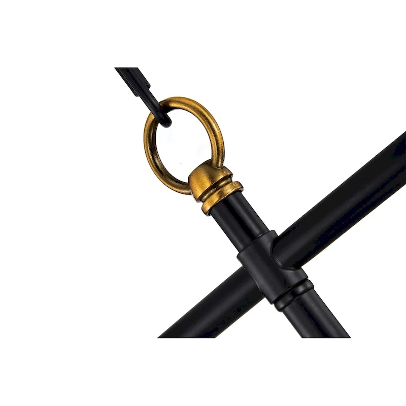 Black and Antique Gold 4- Light Glass Shades Kitchen Island Lighting