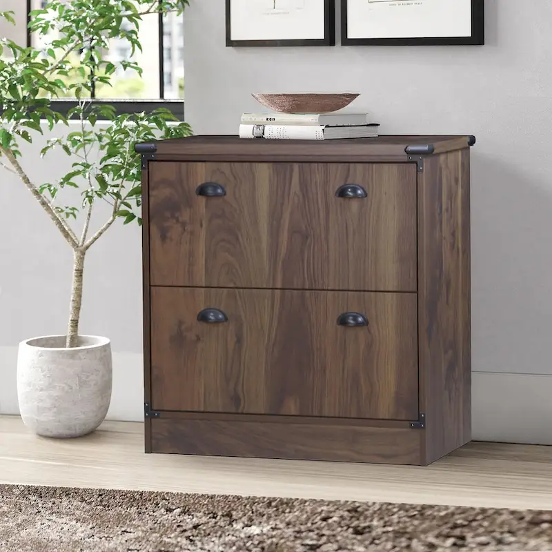 Brunei Contemporary Dark Walnut Wood Lateral Filing Cabinet