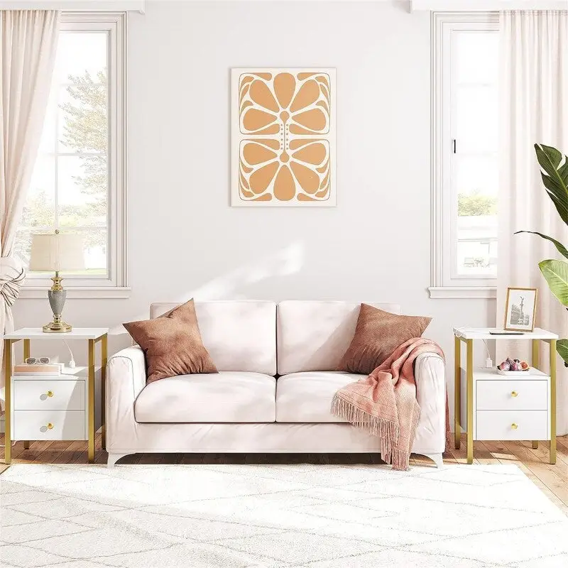 End Table with Charging Station - Multiple Colors