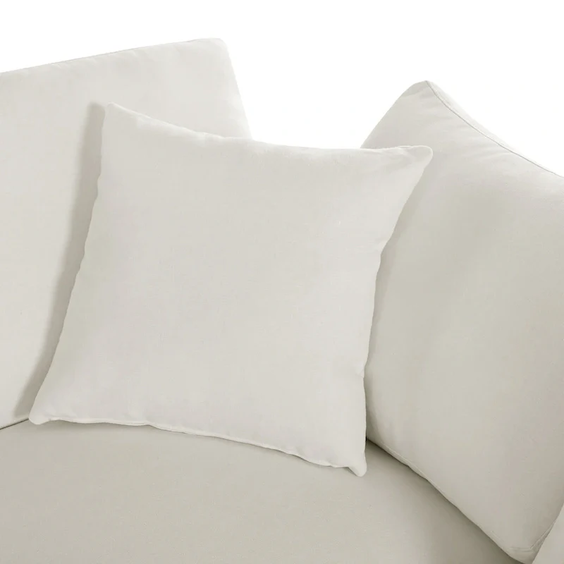 Beige 134.40 Modern U-Shaped 6 Seater Sectional Sofa with 2 Large Chaises, Removable Ottomans and Soft Cushions