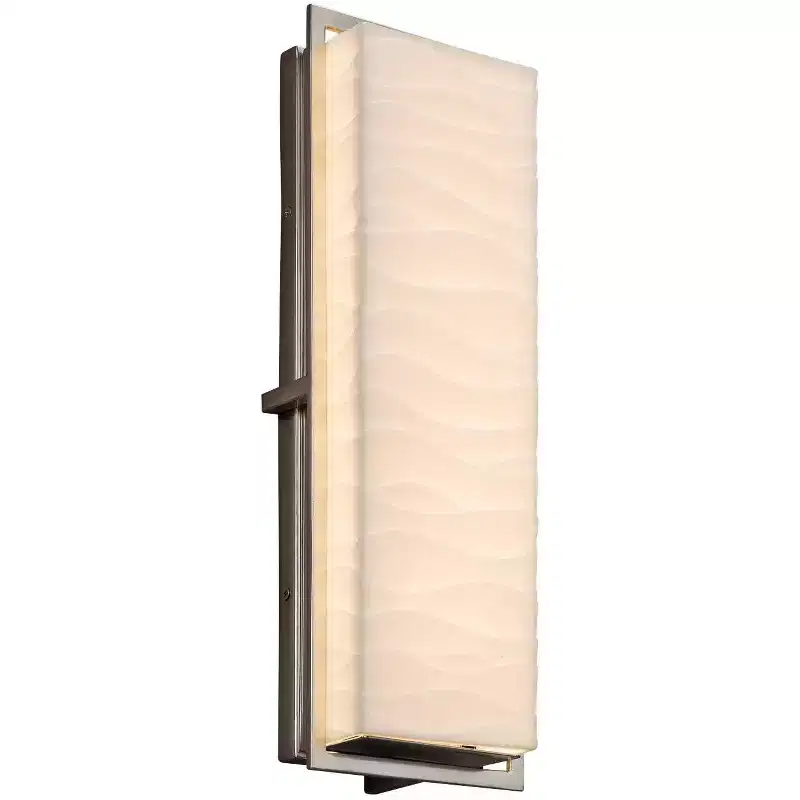 Justice Design Porcelina Avalon 18 High Brushed Nickel LED Outdoor Wall Light