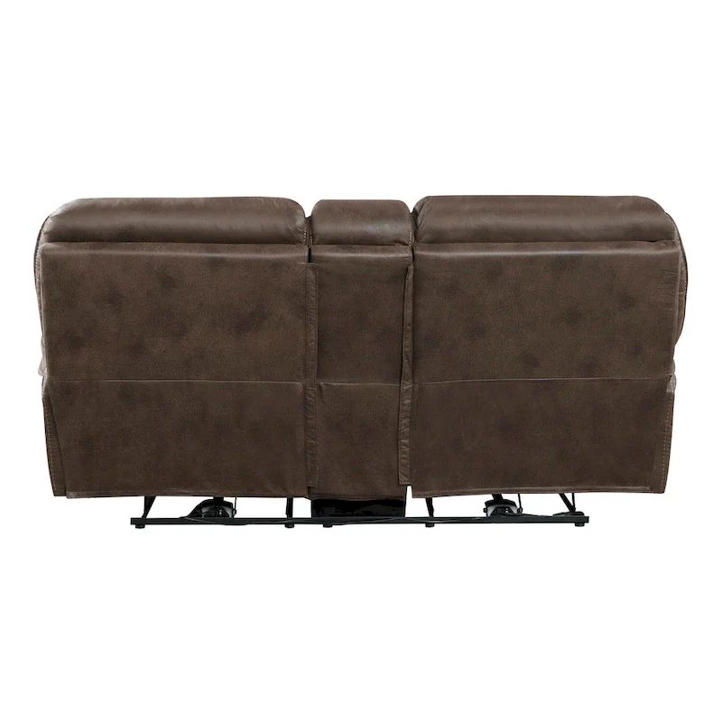 Tony 80 Inch Power Double Recliner Loveseat, Console Cupholders, USB, Brown