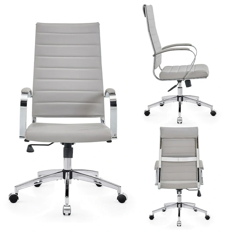 CAROCC Ribbed Computer Office Chair Adjustable Swivel High Back Desk Chair