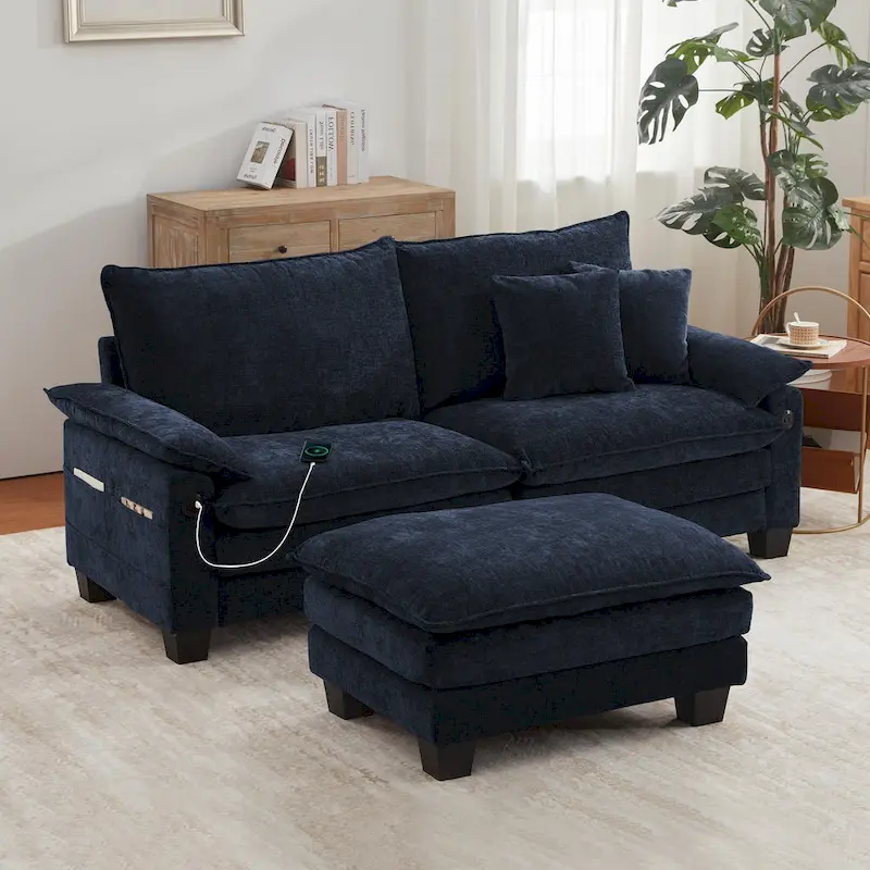Modular Sectional Sofa with Ottoman and Deep Seat Sleeper