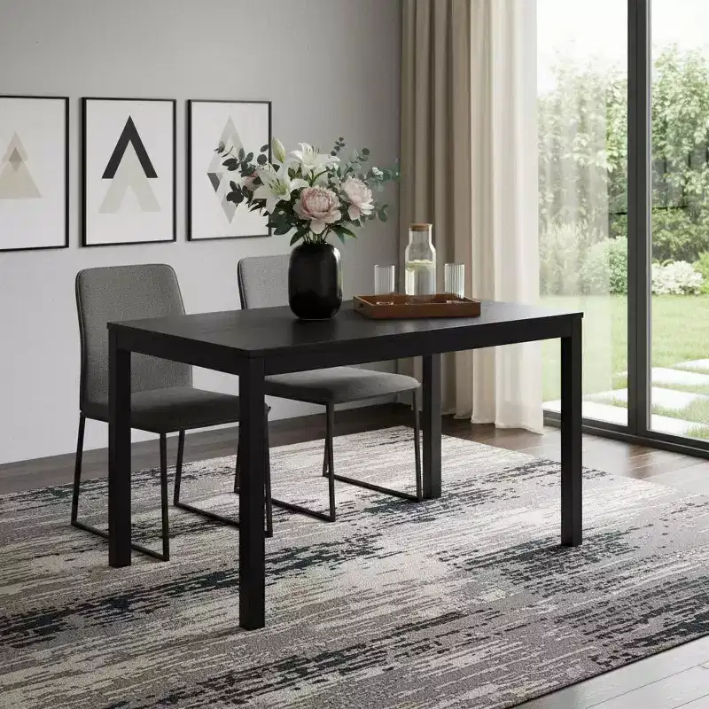 HomeRoots 47 Black Wood Dining Table