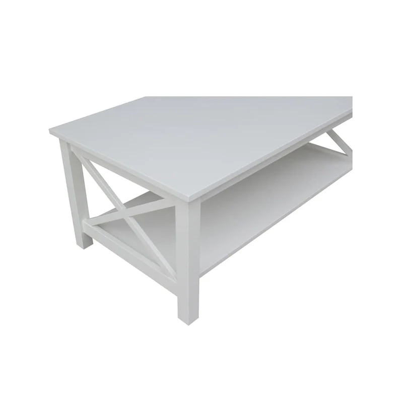 Solid Hardwood Coffee Table - Unfinished, White, Washed Gray Taupe, Espresso - Multi-Person Use