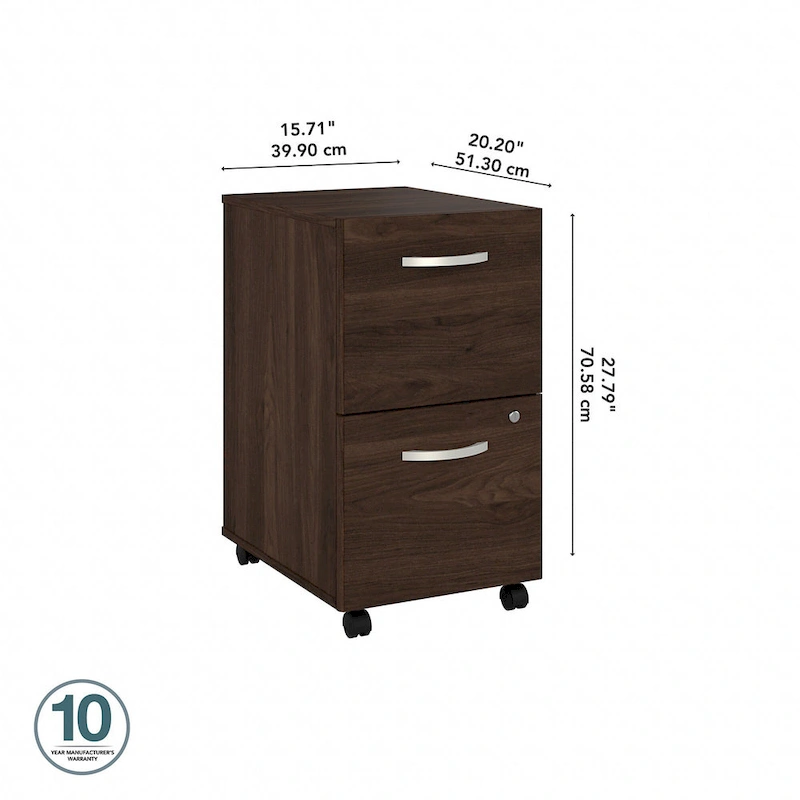 Hybrid 2 Drawer Mobile File Cabinet by Bush Business Furniture