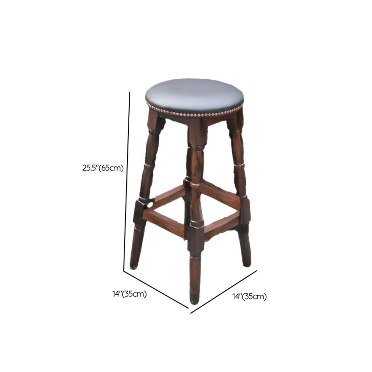 Bar Height Swivel Scandinavian Leather Bar Stools