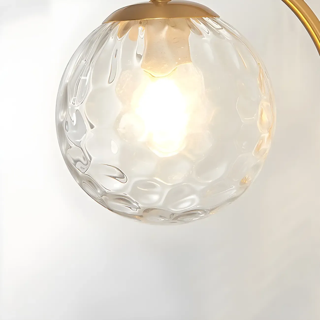 Mini Modern Globe Glass Metal Arc Vanity Wall Light