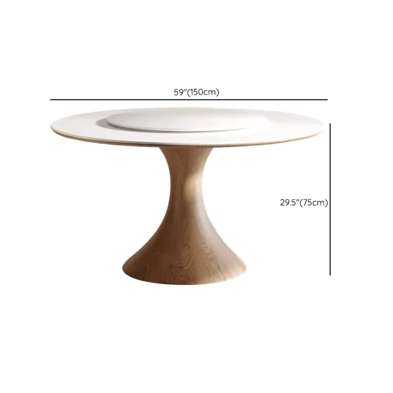 Modern White Stone Round Dining Table