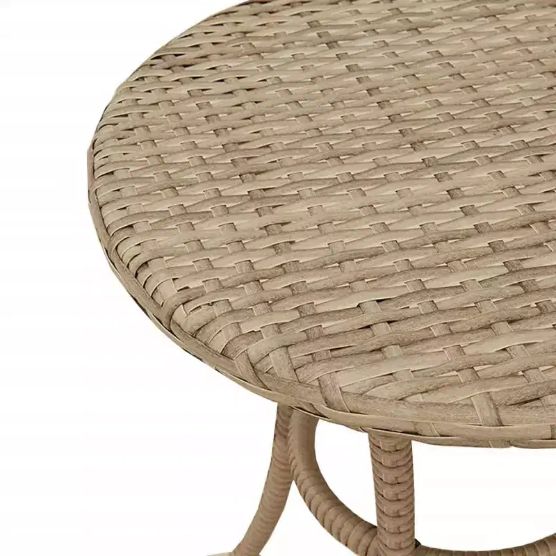 vidaXL 3 Piece Bistro Set with Cushions Brown Poly Rattan